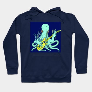 Turquoise Octopus Plays a Golden Guitar Hoodie